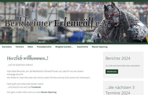 Vorschau von www.erlenwoelf.de, Narrenzunft Berkheimer Erlenwölf e.V.