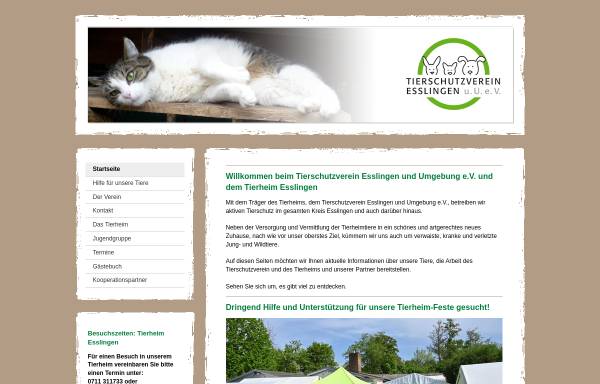 Vorschau von www.tierschutzverein-esslingen.de, Tierschutzverein