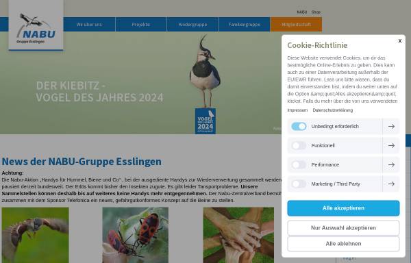Vorschau von www.nabu-esslingen.de, Naturschutzbund Esslingen