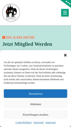 Vorschau der mobilen Webseite digkarlsruhe.de, Deutsch-Indische Gesellschaft