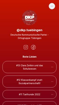 Vorschau der mobilen Webseite www.dkp-tuebingen.de, DKP Tübingen