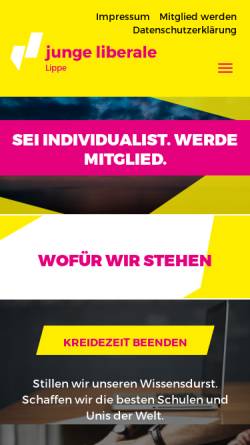 Vorschau der mobilen Webseite www.julis-lippe.de, JuLis - Junge Liberale Kreisverband Lippe