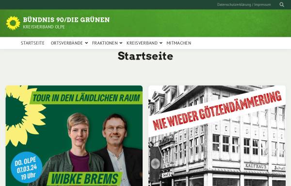 Vorschau von www.gruene-olpe.de, Bündnis 90/Die Grünen Kreisverband Olpe