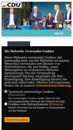Vorschau der mobilen Webseite www.cdu-kreis-olpe.de, CDU Kreisverband Olpe