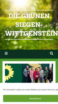 Vorschau der mobilen Webseite www.gruene-siegen-wittgenstein.de, Bündnis 90/Die Grünen Kreisverband Siegen-Wittgenstein