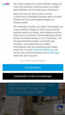 Vorschau der mobilen Webseite www.fdp-owl.de, FDP Bezirksverband Ostwestfalen-Lippe
