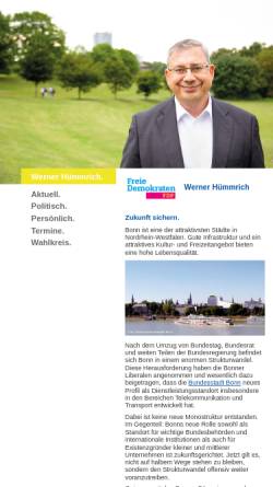 Vorschau der mobilen Webseite www.werner-huemmrich.de, Hümmrich, Werner (FDP)
