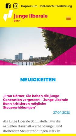 Vorschau der mobilen Webseite www.julis-bonn.de, JuLis - Junge Liberale Bonn
