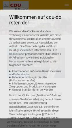 Vorschau der mobilen Webseite cdu-dorsten.de, CDU-Stadtverband Dorsten