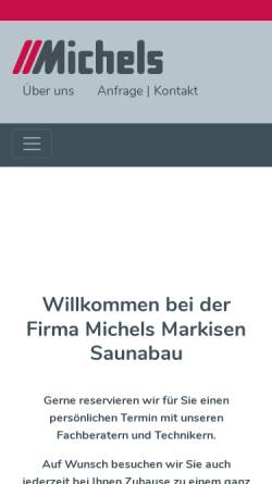 Vorschau der mobilen Webseite www.michels.info, Michels Markisen Saunabau GmbH