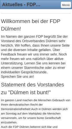 Vorschau der mobilen Webseite www.fdp-duelmen.de, FDP Dülmen