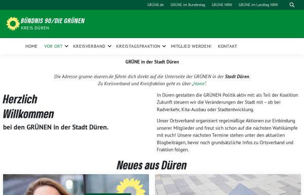 Vorschau von gruene-dueren.de, Bündnis 90/Die Grünen Stadt Düren