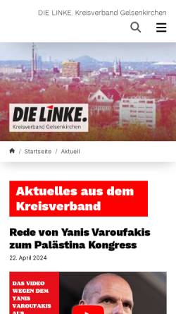 Vorschau der mobilen Webseite dielinke-gelsenkirchen.de, Die Linke. Kreisverband Gelsenkirchen