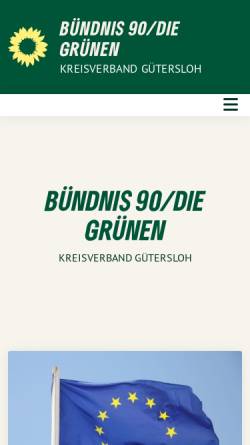 Vorschau der mobilen Webseite www.gruene-kreisgt.de, Bündnis 90/Die Grünen Gütersloh