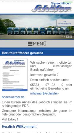 Vorschau der mobilen Webseite www.schaefer-bodenwerder.de, Fahrzeugtechnik Schäfer GmbH