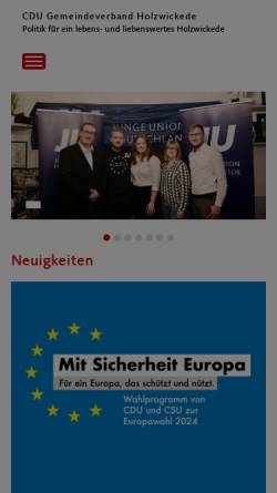 Vorschau der mobilen Webseite www.cdu-holzwickede.de, CDU-Gemeindeverband Holzwickede