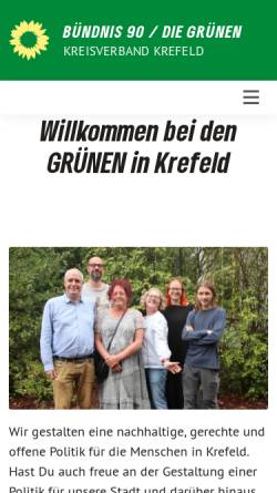 Vorschau der mobilen Webseite www.gruene-krefeld.de, Bündnis 90/Die Grünen Krefeld