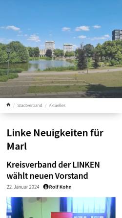 Vorschau der mobilen Webseite www.die-linke-marl.de, Die Linke. Stadtverband Marl