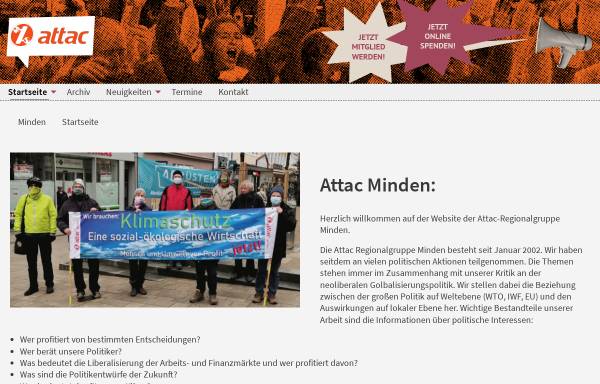 Vorschau von www.attac-netzwerk.de, Attac Minden