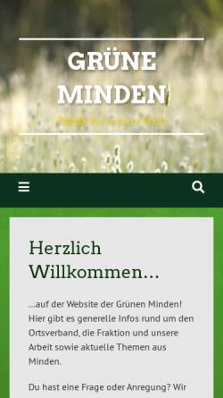 Vorschau der mobilen Webseite www.gruene-minden.de, Bündnis 90/Die Grünen Minden