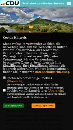 Vorschau der mobilen Webseite www.cdu-minden-luebbecke.de, CDU Minden