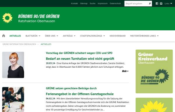 Vorschau von www.gruene-ratsfraktion-oberhausen.de, Bündnis 90/Die Grünen Ratsfraktion Oberhausen