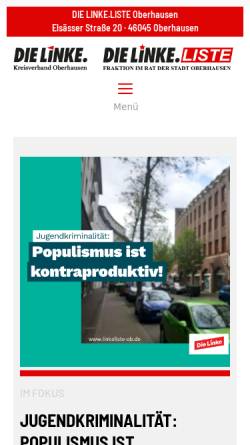 Vorschau der mobilen Webseite www.linkeliste-ob.de, Die Linke. Liste Oberhausen