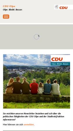 Vorschau der mobilen Webseite www.cdu-olpe.de, CDU-Stadtverband Olpe