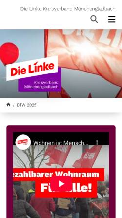 Vorschau der mobilen Webseite www.linkes-forum-mg.de, Linkes Forum Mönchengladbach