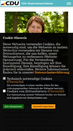 Vorschau der mobilen Webseite www.cdu-rahden.de, CDU Rahden