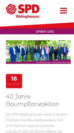 Vorschau der mobilen Webseite spd-roedinghausen.de, SPD-Gemeindeverband Rödinghausen