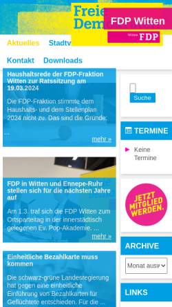 Vorschau der mobilen Webseite www.fdp-witten.de, FDP Witten