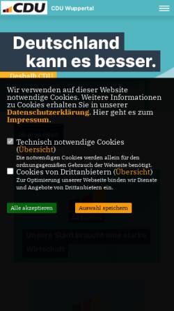 Vorschau der mobilen Webseite www.cdu-wuppertal.de, CDU Wuppertal