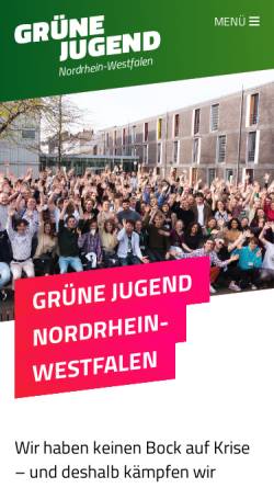 Vorschau der mobilen Webseite www.gruene-jugend-nrw.de, Grüne Jugend Nordrhein-Westfalen