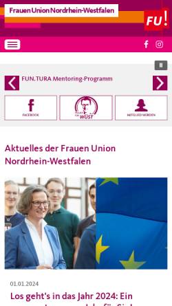 Vorschau der mobilen Webseite www.fu-nrw.de, Frauen-Union der CDU-NRW