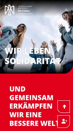 Vorschau der mobilen Webseite www.falkennrw.de, Sozialistische Jugend - Die Falken NRW