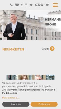 Vorschau der mobilen Webseite www.hermann-groehe.de, Gröhe, Hermann (MdB)