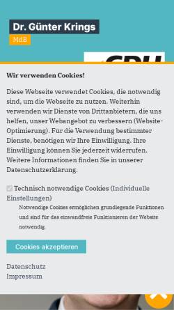 Vorschau der mobilen Webseite www.guenter-krings.de, Krings, Dr. Günter (MdB)