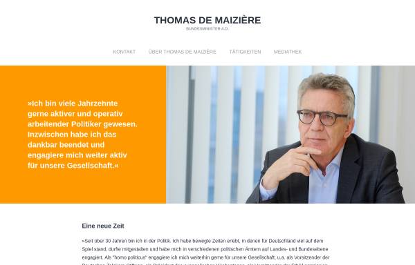 Vorschau von www.thomasdemaiziere.de, Maizière, Dr. Thomas de (MdB)