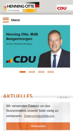 Vorschau der mobilen Webseite www.henning-otte.de, Otte, Henning (MdB)