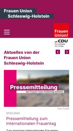 Vorschau der mobilen Webseite www.fu-sh.de, Frauen Union Schleswig-Holstein