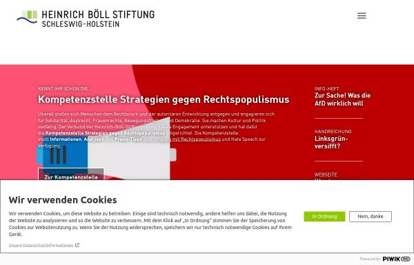 Vorschau von www.boell-sh.de, Heinrich-Böll-Stiftung Schleswig-Holstein - anderes lernen e.V.