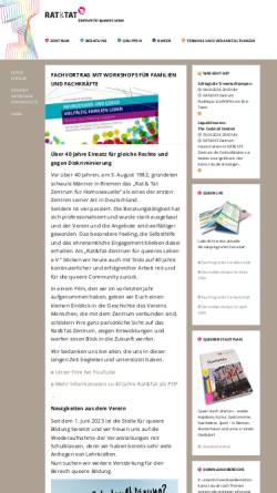 Vorschau der mobilen Webseite www.ratundtat-bremen.de, Rat und Tat Zentrum für Schwule und Lesben e.V.