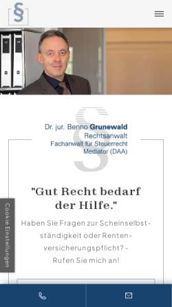 Vorschau der mobilen Webseite www.dr-grunewald.de, Dr. Benno Grunewald