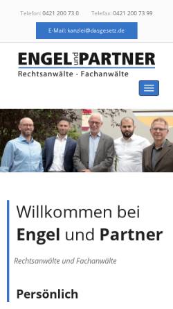Vorschau der mobilen Webseite www.dasgesetz.de, Engel und Partner