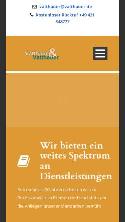 Vorschau der mobilen Webseite www.vatthauer.de, Kanzlei Vatthauer & Vatthauer