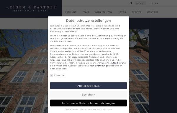 Vorschau von www.einem.de, Rechtsanwälte v. Einem & Partner