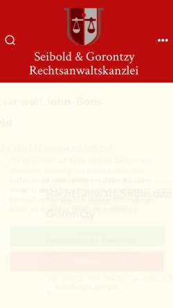 Vorschau der mobilen Webseite www.seibold-gorontzy.de, Rechtsanwalts- und Notariatskanzlei Seibold