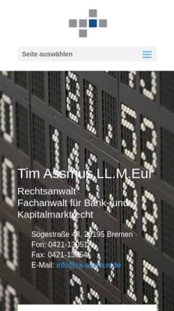 Vorschau der mobilen Webseite ra-assmus.de, Tim Assmus