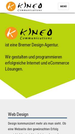 Vorschau der mobilen Webseite www.kineo.de, Kineo Communications